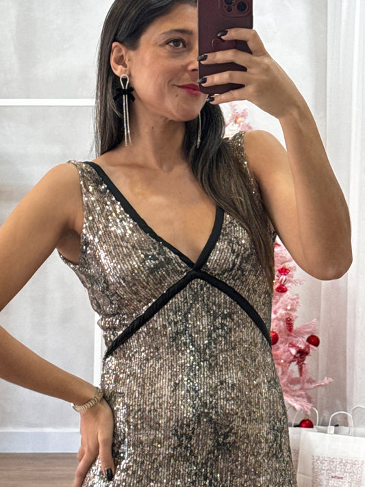 Vestido animal sequins