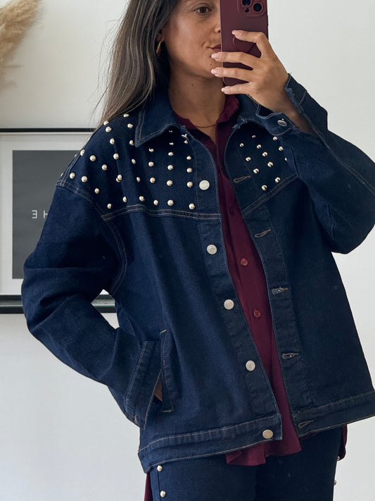 Jaqueta Denim Tachas
