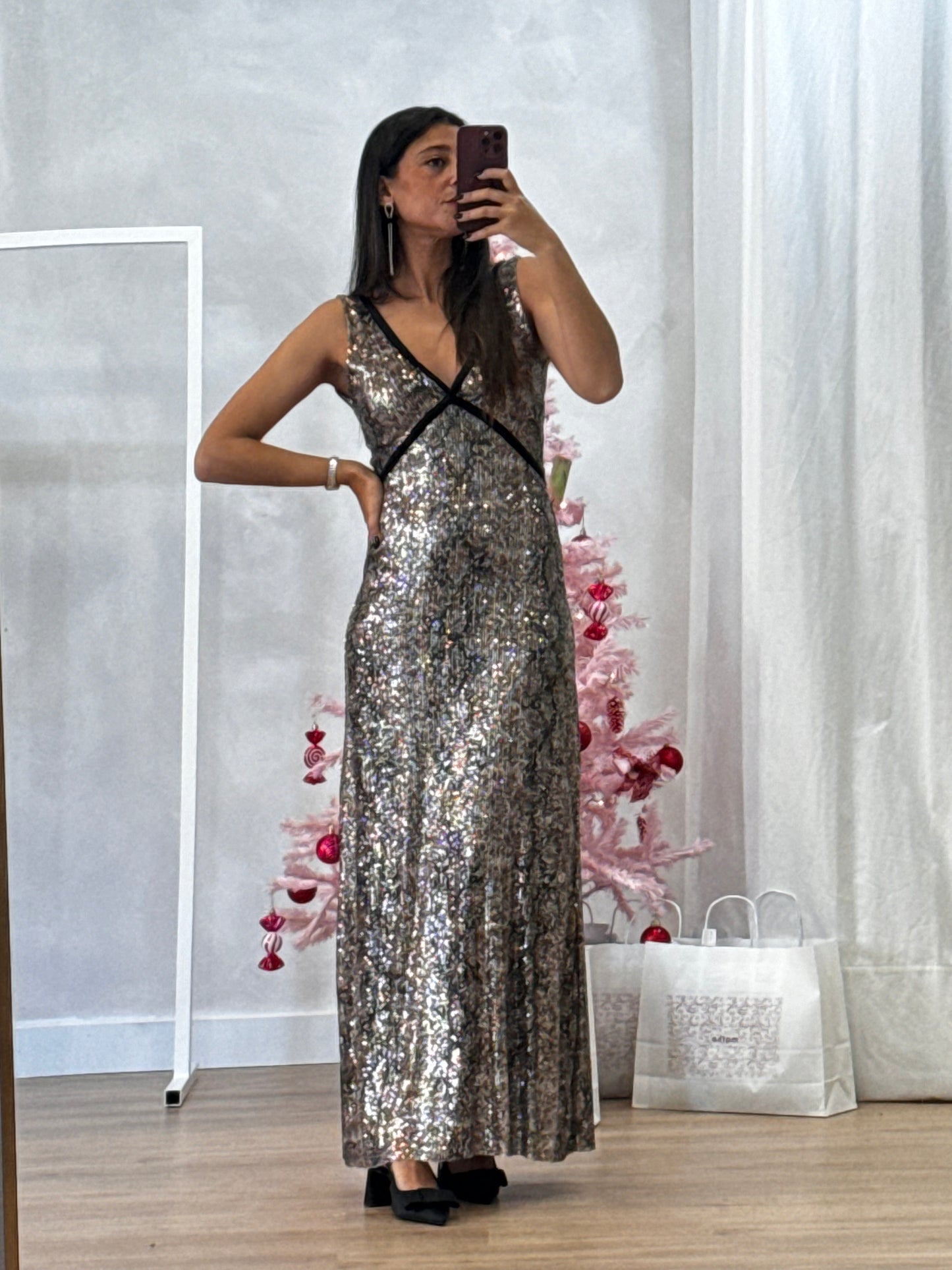 Vestido animal sequins