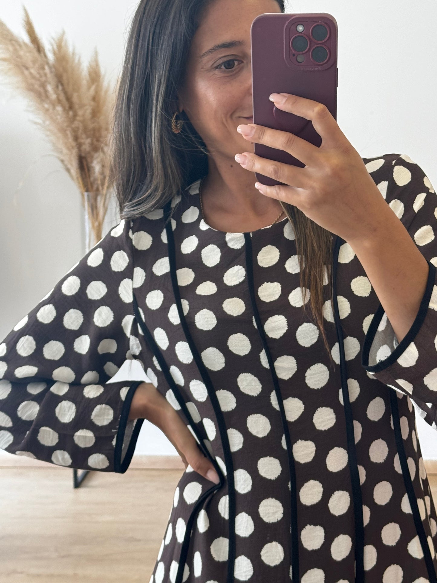 Vestido Brown Dot