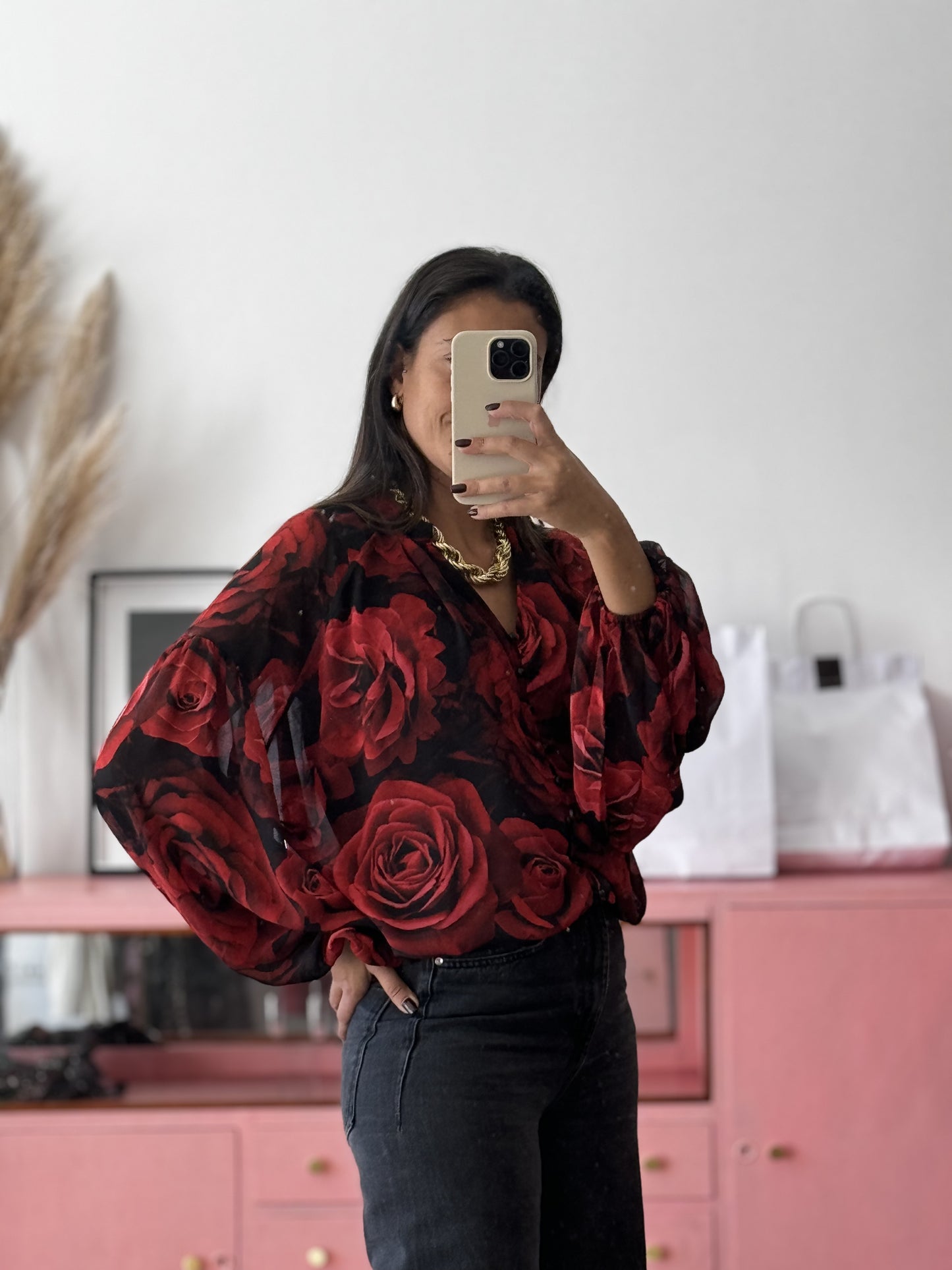 Blusa Red Rose