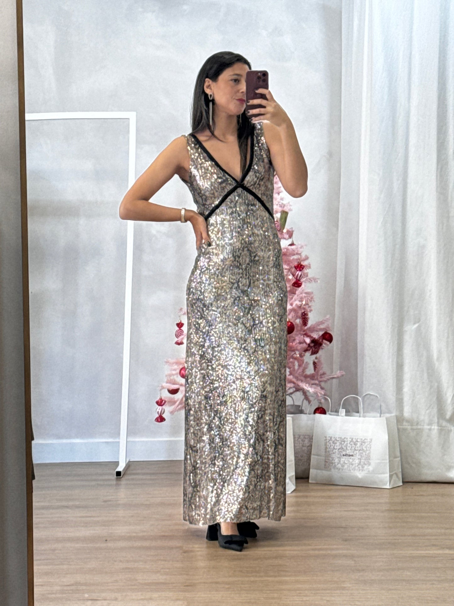 Vestido animal sequins