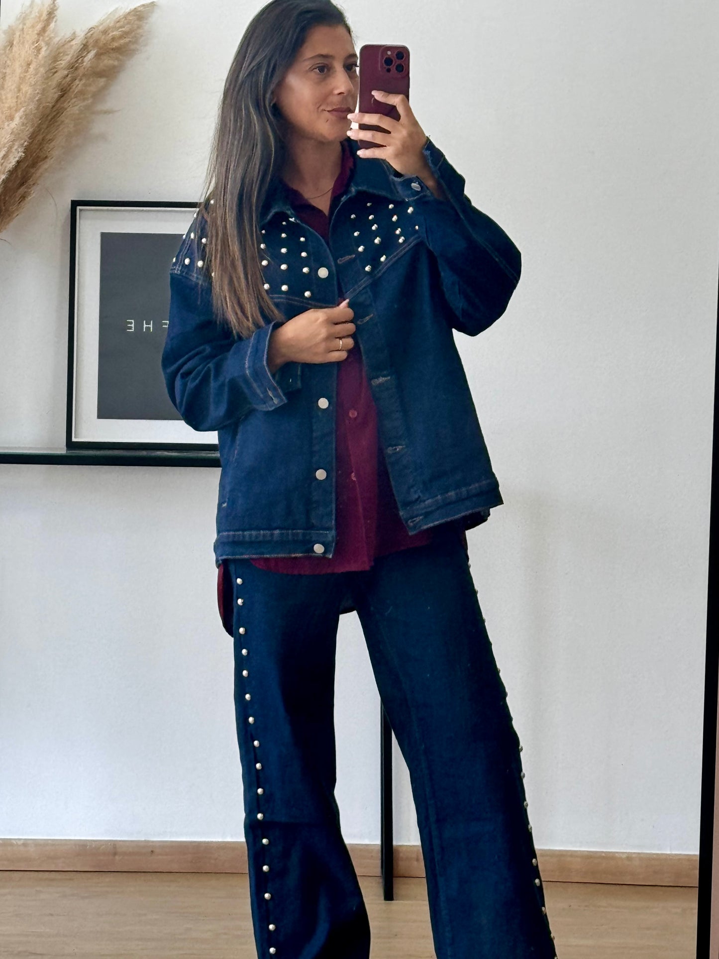 Jaqueta Denim Tachas