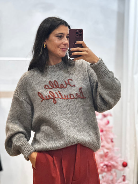 Camisola de malha “Hello Beautiful”