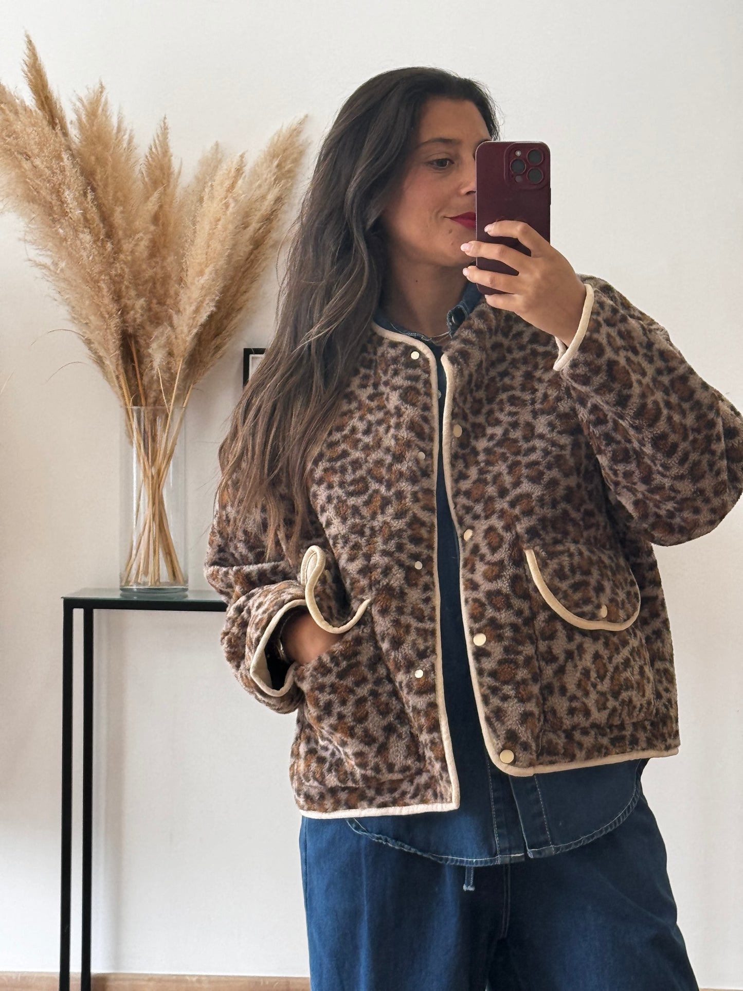 Casaco reversível animal print