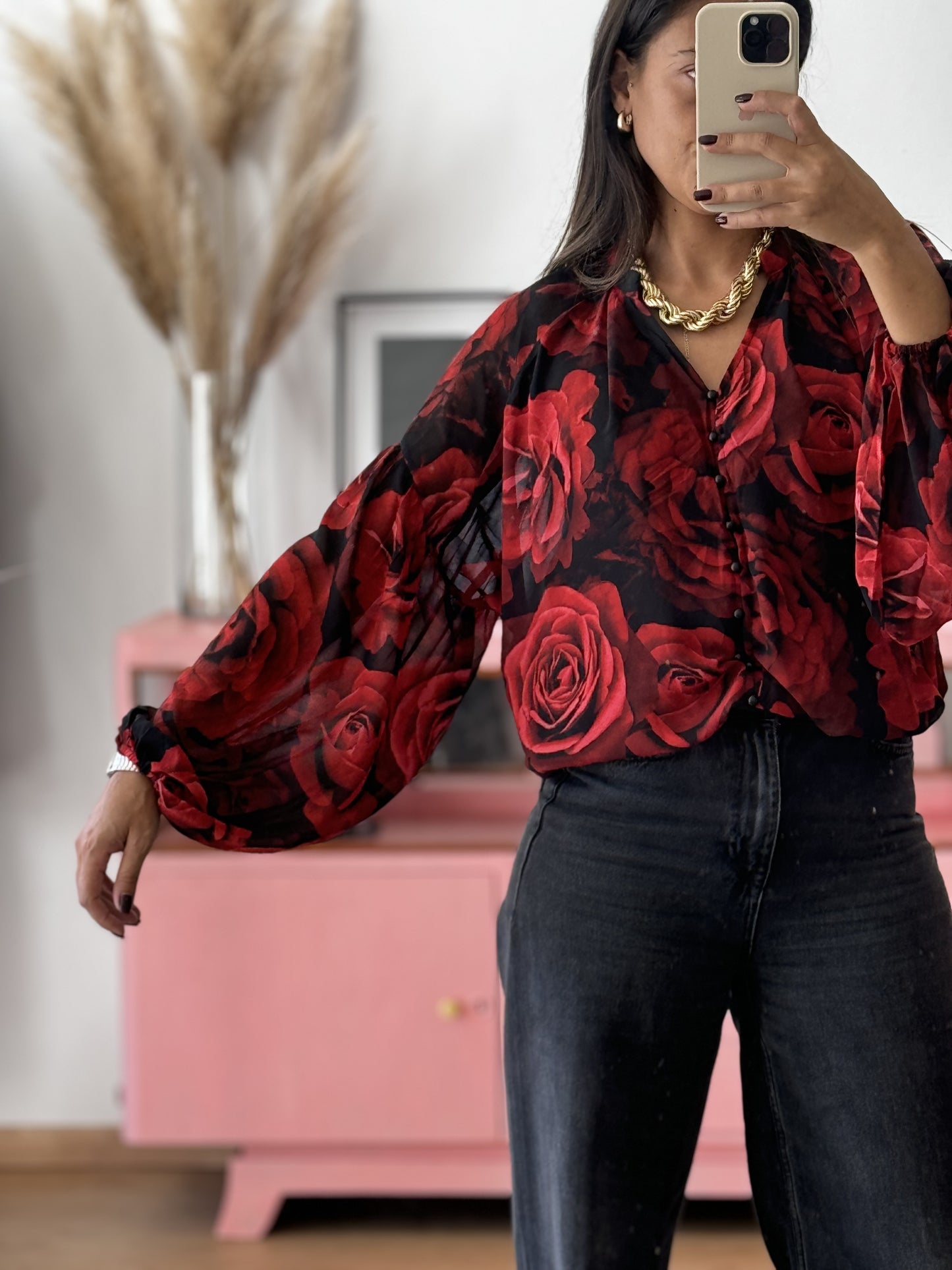 Blusa Red Rose