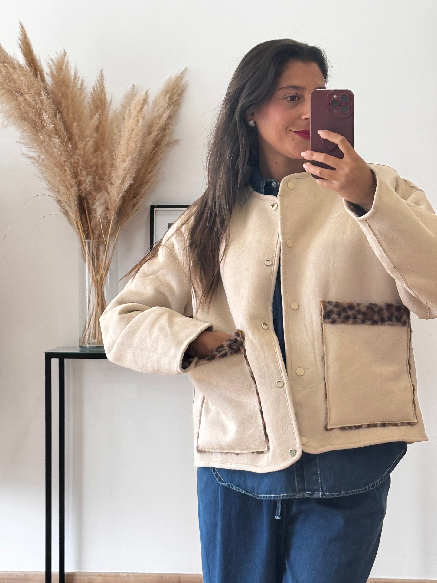 Casaco reversível animal print