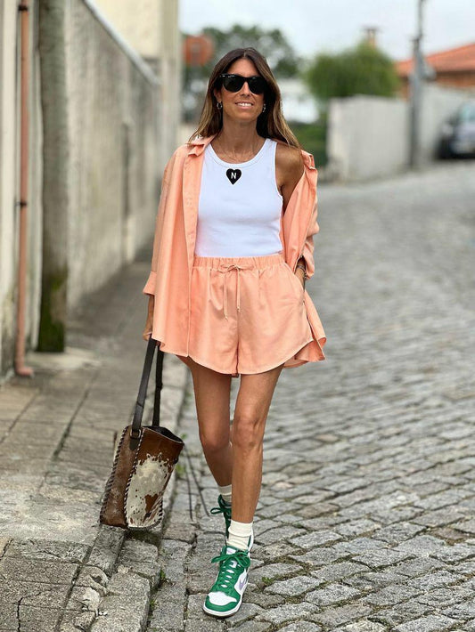 Conjunto Oxford salmão